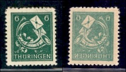 ESTERO - GERMANIA - Thuringen - 1945 - 6 Pfenning (95) - Con Decalco - Gomma Integra - Other & Unclassified