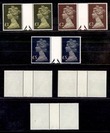 ESTERO - GRAN BRETAGNA - 1977 - Elisabetta II Machin (732/734) - Serie Completa In Coppie Orizzontali Con Interspazio Al - Sonstige & Ohne Zuordnung