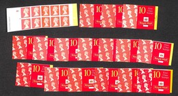 ESTERO - GRAN BRETAGNA - 1995/1999 - Folded Booklets 10 X 1st Class Red - 17 Libretti - Questa + De La Rue + Harrison +  - Other & Unclassified