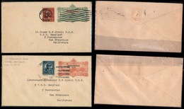 ESTERO - HAWAII - Provisional Government 1893 - 2 Interi Postali (Scott U10/U11) - Per La California - Other & Unclassified