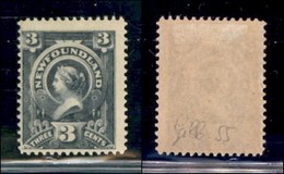 ESTERO - NEWFOUNDLAND - 1890 - 3 Cent Vittoria (40a) - Gomma Originale (45) - Sonstige & Ohne Zuordnung