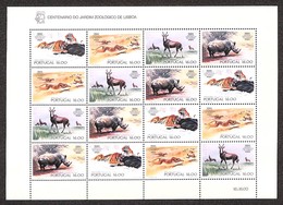 ESTERO - PORTOGALLO - 1984 - Minifoglio 100 Anni Zoo Di Lisbona (1617/1620) - Gomma Integra - Andere & Zonder Classificatie