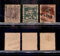 ESTERO - SVIZZERA - 1916 - Pro Juventute (130/132) - Serie Completa - Usata (150) - 1843-1852 Timbres Cantonaux Et  Fédéraux