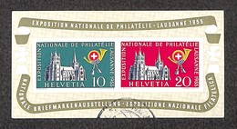 ESTERO - SVIZZERA - 1955 - Esposizione Filatelica Losanna (Block 15) - Foglietto Usato - 1843-1852 Timbres Cantonaux Et  Fédéraux