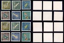 ESTERO - VIETNAM - 1965 - Crostacei (387/392 + 387U/392U) - 2 Serie Complete - Dentellati E Non - Nuovi Senza Gomma (45) - Autres & Non Classés