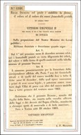 VARIE  - VARIE  - 1863 - (29 Ottobre) - Regio Decreto 1526 - Ritaglio Del Decreto Menabrea Montato Su Supporto Cartaceo - Prephilately