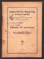 VARIE  - VARIE  - 1933 - Libretto Della Cassa Mutua Malattia Portieri" - Préphilatélie