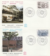 France EUROPA CEPT 2 Enveloppes FDC 1987 Paris -  Architecture - 1987