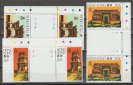 HONG KONG - 1980 Architecture Gutter Pairs. Scott 361-363. MNH ** - Neufs