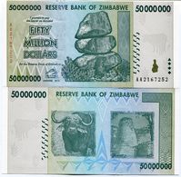 Zimbabwe 50 Million Dollar AA 2008 Banknote UNC P79 - Zimbabwe