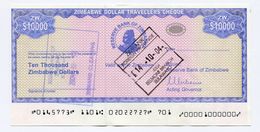 Zimbabwe 2003 P17 $10000 Travellers Cheque 10 000 Dollars AUNC - Simbabwe