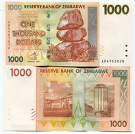 Zimbabwe 2007 1000 Dollars Money Banknote UNC P71 Consecutive AB Prefix Notes - Zimbabwe