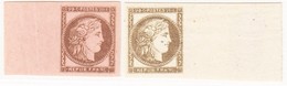 1870 20 Cent Ceres Kopf, Kopf Nach Rechts  2 Bogenrandstücke; Hellbraun Auf Weiss Resp.rosa - Other & Unclassified