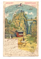 0-8805 JONSDORF, Lithographie 1905, Nonnenfelsen, Felsengasse - Jonsdorf