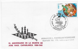 Cuba 1982;  Chess Ajedrez On Used Cover - Lettres & Documents