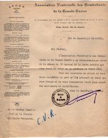 VP13.063  RIO DE JANEIRO 1921 - Lettre - Association Fraternelle Des Combattants De La Grande Guerre Pour Le Gal GAMELIN - Documenten