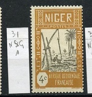 Niger 1926-38 Y&T N°31 - Michel N°31 Nsg - 4c Puit - Unused Stamps