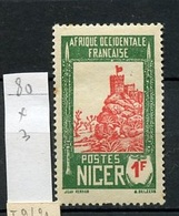 Niger 1939-40 Y&T N°80 - Michel N°120 * - 1f Forteresse De Zindert - Neufs