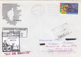 FRANCE LETTRE AFFRANCHIE AVEC LE TIMBRE DE GREVE TRANSPORT PRIVE CORSE CONTINENT GREVE POSTALE BASTIA 1995 BELGIQUE - Altri & Non Classificati