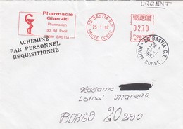 FRANCE LETTRE. 25 1 97. GREVE  BASTIA  GRIFFE ACHEMINE PAR PERSONNEL REQUISITIONNE - Sonstige & Ohne Zuordnung