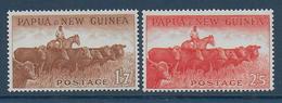 PAPUA NEW GUINEA - YVERT N° 30+33 ** MNH - COTE = 62.5 EUR. - FAUNE ET FLORE - BOEUFS - Papoea-Nieuw-Guinea