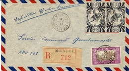 1944- Enveloppe  Recc. De MOINDOU   Affr. 4,50 F Pour L' APO 502 - Brieven En Documenten