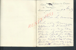 LETTRE DE 1899 ECRITE DE LA PRÉFECTURE DU CALVADOS CAEN : - Manuscrits