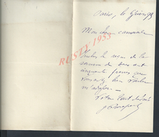 LETTRE DE 1899 ECRITE DE PARIS : - Manuscripts