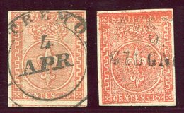 1852-PARMA- 15 C.VERMIGLIO  X 2    - USATI-LUXE ! - Parme