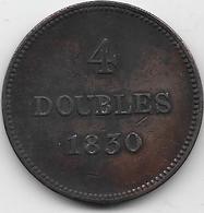 Guernesey - 4 Doubles - 1830  - TTB - Guernsey