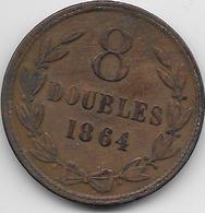 Guernesey - 8 Doubles - 1864 - TB - Guernesey