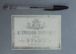 070, Etiquette De Vin De Bordeaux DF &amp; MN Saint Emilion Supérieur 1858 - Bordeaux