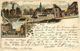 LEER, Ostfr., Mühlenstrasse, Denkmal, Hafen Mit Rathhaus, Neuestrasse (1900) AK - Leer