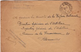 Gelopen Brief Van De Belgische Legerpost Nr 23 Naar De Minister Ven Défensie ! - Esercito Belga