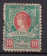 BRIEFVERKEHR HAMMONIA CHEMNITZ 10 PFENNIGE STAMP. Deutsches-reich-courrier Privé - Private & Local Mails