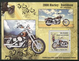 B 3 - Lot 332  - St Thomas Et Prince ** Bloc 433 - Moto : Harley Davidson - Motorbikes