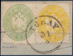 1864 2kr + 3kr 'TOKAY' (regiszterhajtás) - Other & Unclassified