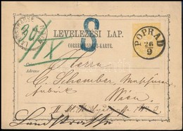 1871 2kr Díjjegyes Levelezőlap 'POPRAD' - Wien Kék Nagy 'S' Betű Bélyegzéssel, Valószínűleg A Bécsi Postás Használta, Sz - Autres & Non Classés