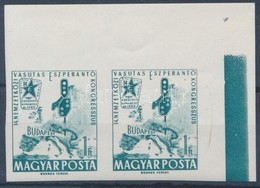 ** 1962 Évfordulók - Események (I.) Vasutas Eszperantó Kongresszus Vágott ívsarki Pár (2.000) - Autres & Non Classés