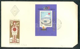 1964 Olimpia (II.)- Tokió Vágott Blokk FDC-n (4.000) - Sonstige & Ohne Zuordnung