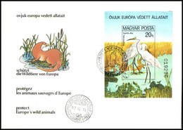 1980 Európa Védett Madarai Vágott Blokk FDC-n (6.000) - Other & Unclassified