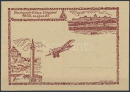 1932/2ba Emlékív Képével Megegyező Rajzú Alkalmi Légiposta Képeslap, Használatlan - Otros & Sin Clasificación