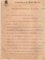VP13.086 - Brésil - Gabinete - Quartel General Em SAO PAULO 1919 - Lettre De Mr L. BARBE Pour Mr Le Général GAMELIN - Documenten