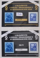 ** 2000 Együttérzés MINTA Emlékív és Próbanyomat Pár + 36 Db Emlékív 9 Lapos Közepes Berakóban - Used Stamps