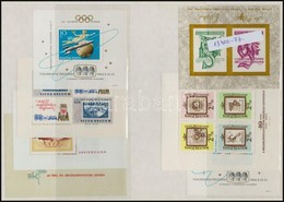 ** Kb. 100 Db Blokk, Kisív és Néhány Emlékív 4 Berakólapon - Used Stamps