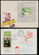 1967-1974 Mona Lisa  Futott FDC + Magyar Posta Talpas Blokk Borítékon, Bélyegezve (4.400) - Oblitérés