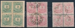 O 3 Db Színesszámú Krajcáros Négyestömb, Az Egyik Bécsi Bélyegzéssel - Used Stamps