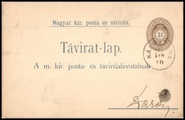 ~1892 31kr Díjjegyes Távirati Lap 'KÁL(MÁNC)SA' - 'DARÁNY' - Autres & Non Classés