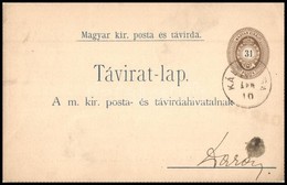 ~1892 31kr Díjjegyes Távirati Lap 'KÁL(MÁNC)SA' - 'DARÁNY' - Other & Unclassified