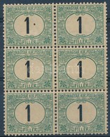 ** * 1903 Zöldportó 1f Hatostömb Számvízjellel, 1 Bélyeg Falcos - Other & Unclassified